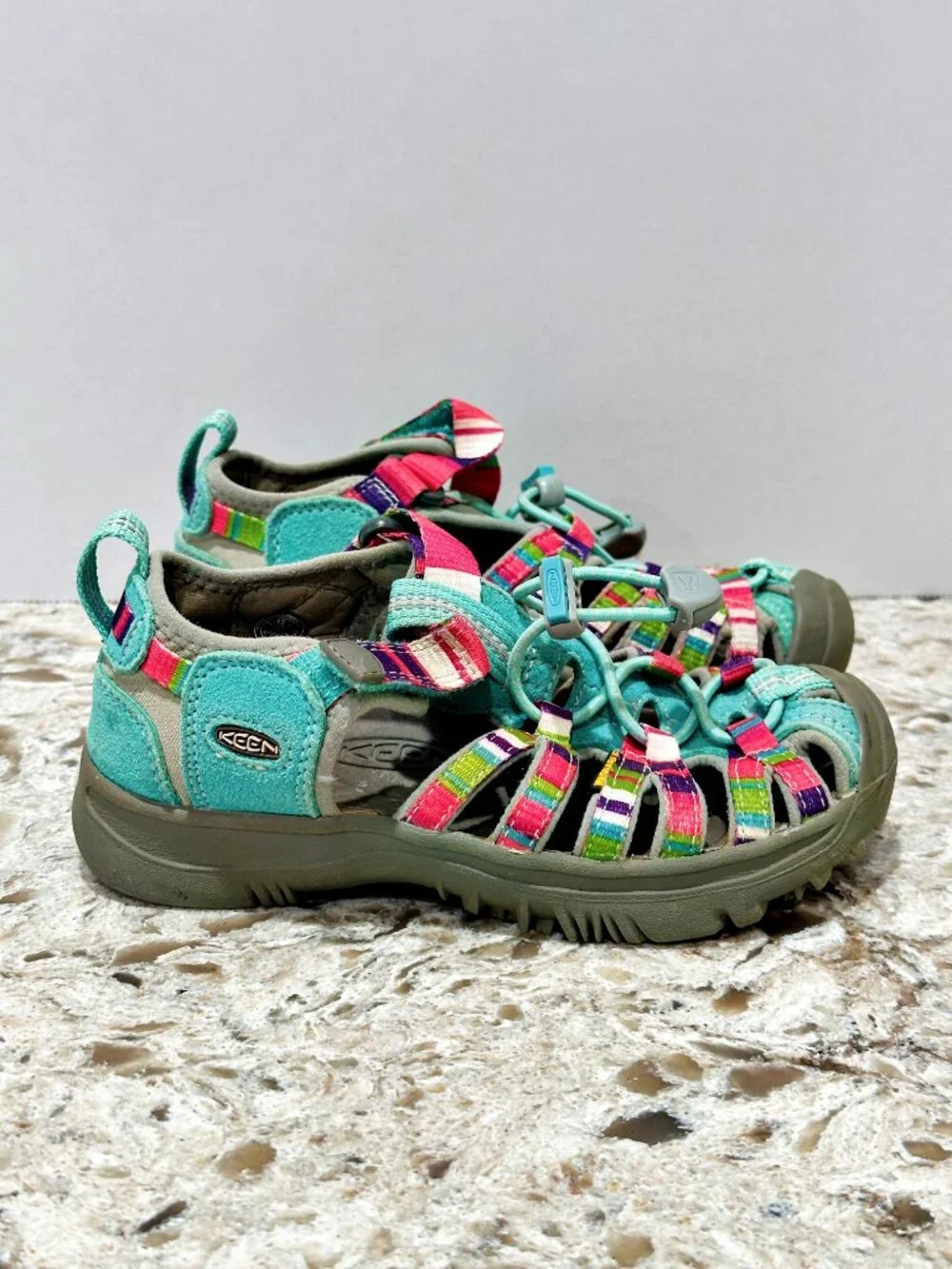 Keen Whisper Kids Sandals Size 12 Raya Fusion Multicolor Water Hiking Shoes Play